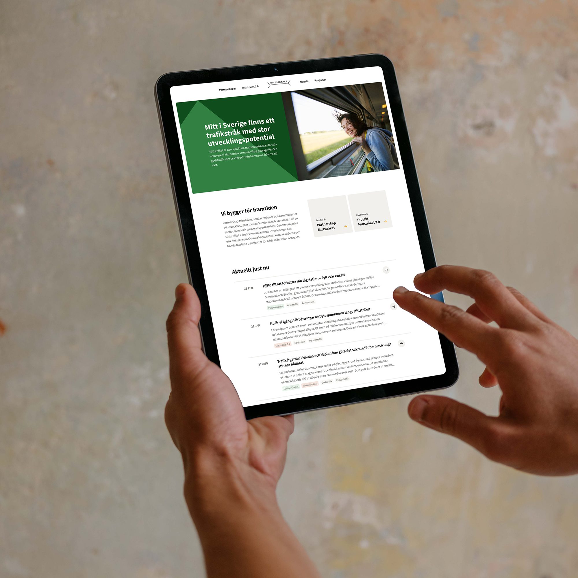 En tillgänglig och modern webblösning för Mittstråket